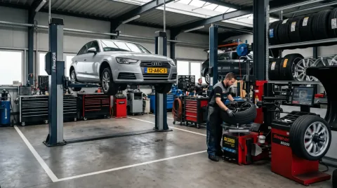 A professional workshop with workshop equipment